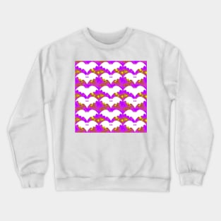 White Bats And Bows Pink Yellow Crewneck Sweatshirt